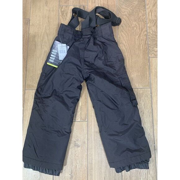 NEW Sport Essentials Kids 4 Unisex Black SNOW SKI PANTS SUSPENDERS Insulated NWT - Picture 6 of 9